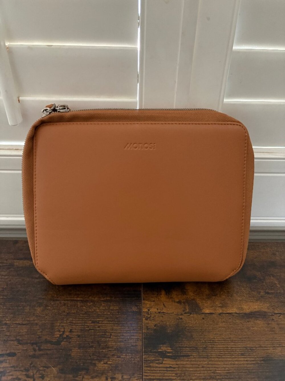 Monos Metro Tech Organizer Case Vegan Leather Camel Tan Travel Folio